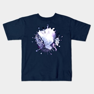 Icy Blue/Purple Acrylic Pour Paint Splash Kids T-Shirt